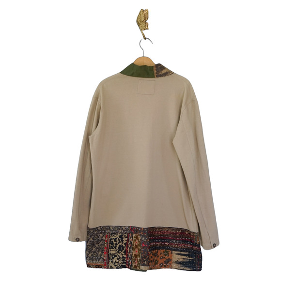 Hamid Holloman Men Patchwork Kimono Cardigan M Casual French Workwear Jacket - Picture 2 of 16